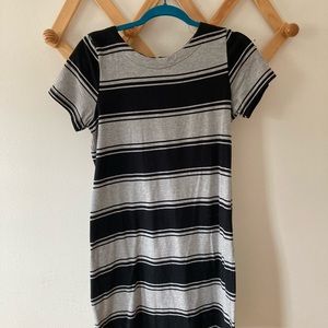 Black and gray striped mini dress, Merona